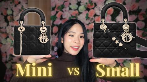 lady dior mini what fits|Lady Dior mini vs small.